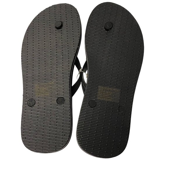 Aeropostale Mens Flip Flops Black &‎ Blue "NYC 1987" Design size L Nwt - Picture 4 of 4